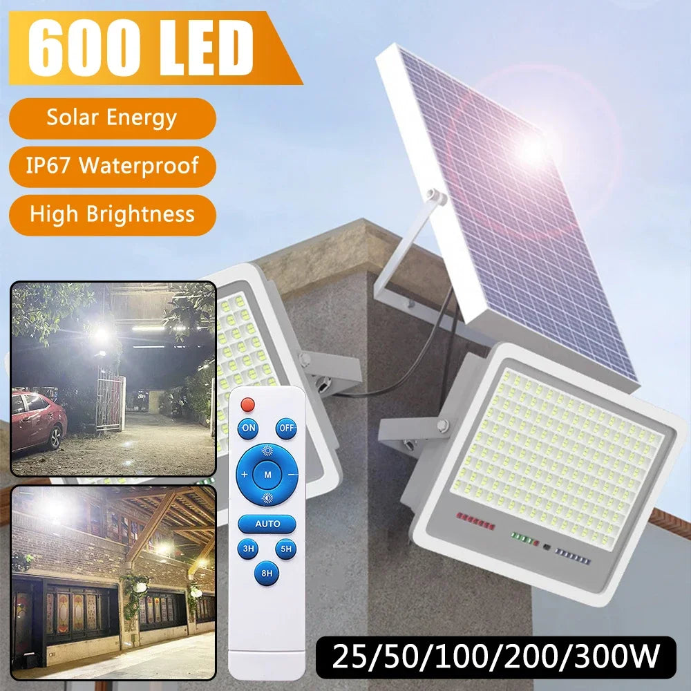 96/140/216/396/600LED High-Power LED Solar Lamp Outdoor Courtyard Induction Street Light Waterproof Floodlight Ultra Brightness