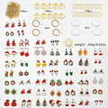 10/20/40Pcs New Christmas Set Cross Border Hot Selling Cartoon Dripping Oil Elk Santa Claus Christmas Tree Earrings for Women