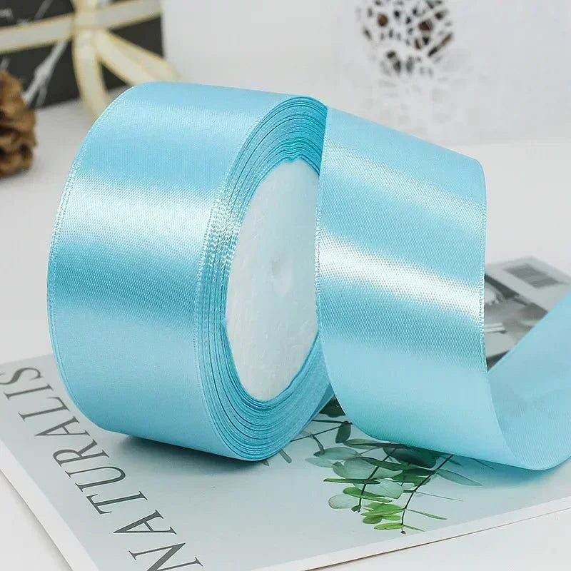 6/10/15/20/25/40/50Mm 25Yards/Roll Satin Ribbons for Wedding Christmas Party Decoration Handmade DIY Bow Craft Card Gift Wrap