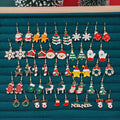 10/20/40Pcs New Christmas Set Cross Border Hot Selling Cartoon Dripping Oil Elk Santa Claus Christmas Tree Earrings for Women