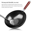 Household Handmade Iron Wok 28Cm/30Cm/32Cm/34Cm Non-Coating Non-Stick Pan Frying Pan Gas and Induction Cooker Kitchen Cookware