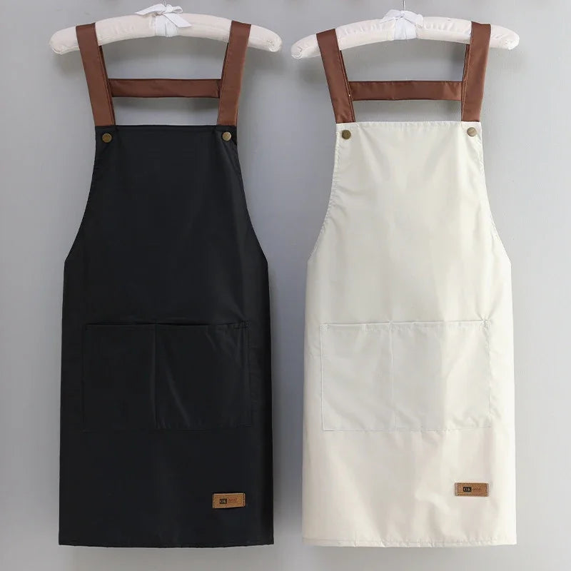 Printed Apron for Home Waterproof and Oil Proof Kitchen Work Apron Convenient Storage Apron for Men and Women Adult