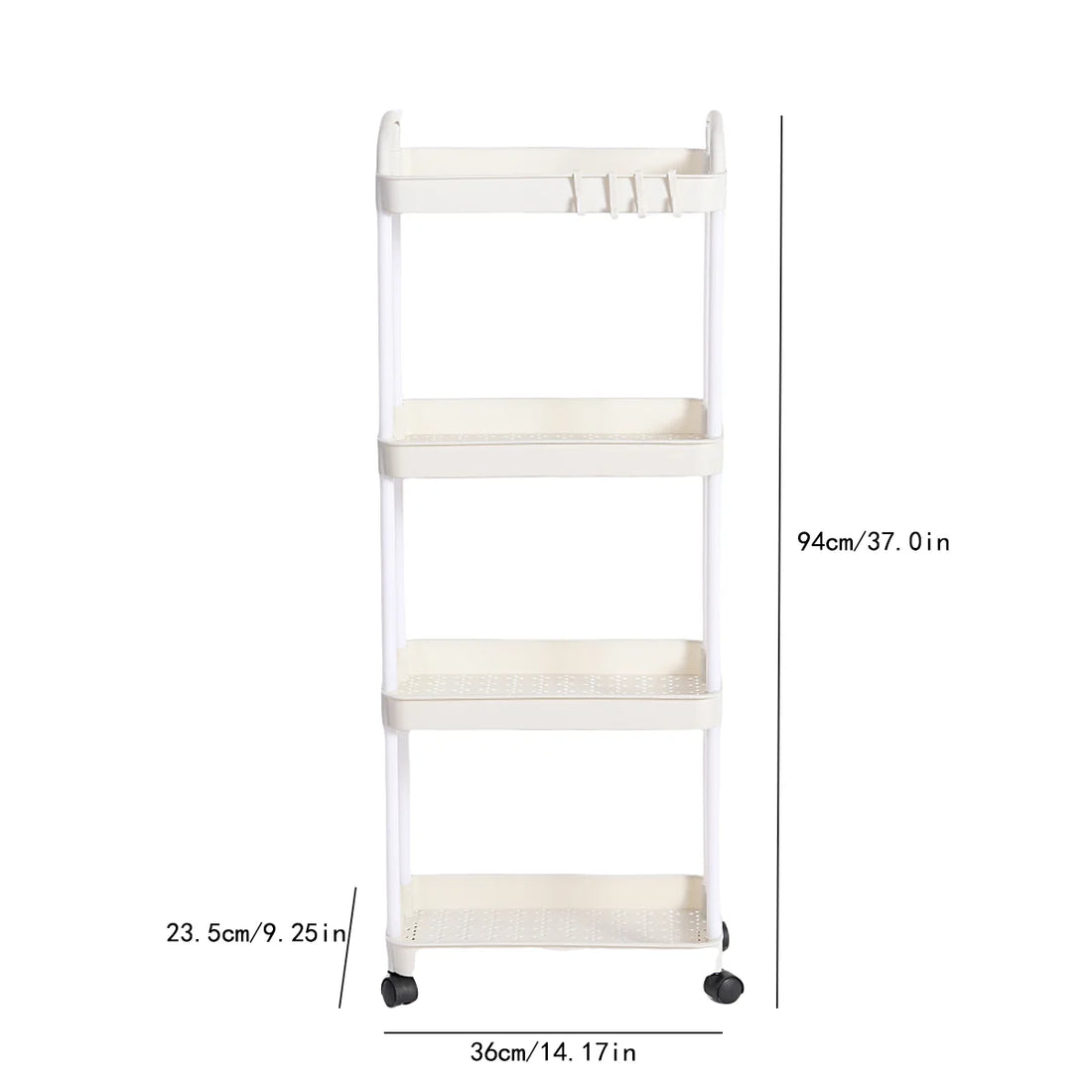 Household Multi-Layer Small Cart Storage Rack Floor to Floor Kitchen Bedroom Bathroom Storage Rack Storage Rack with Wheels