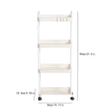 Household Multi-Layer Small Cart Storage Rack Floor to Floor Kitchen Bedroom Bathroom Storage Rack Storage Rack with Wheels