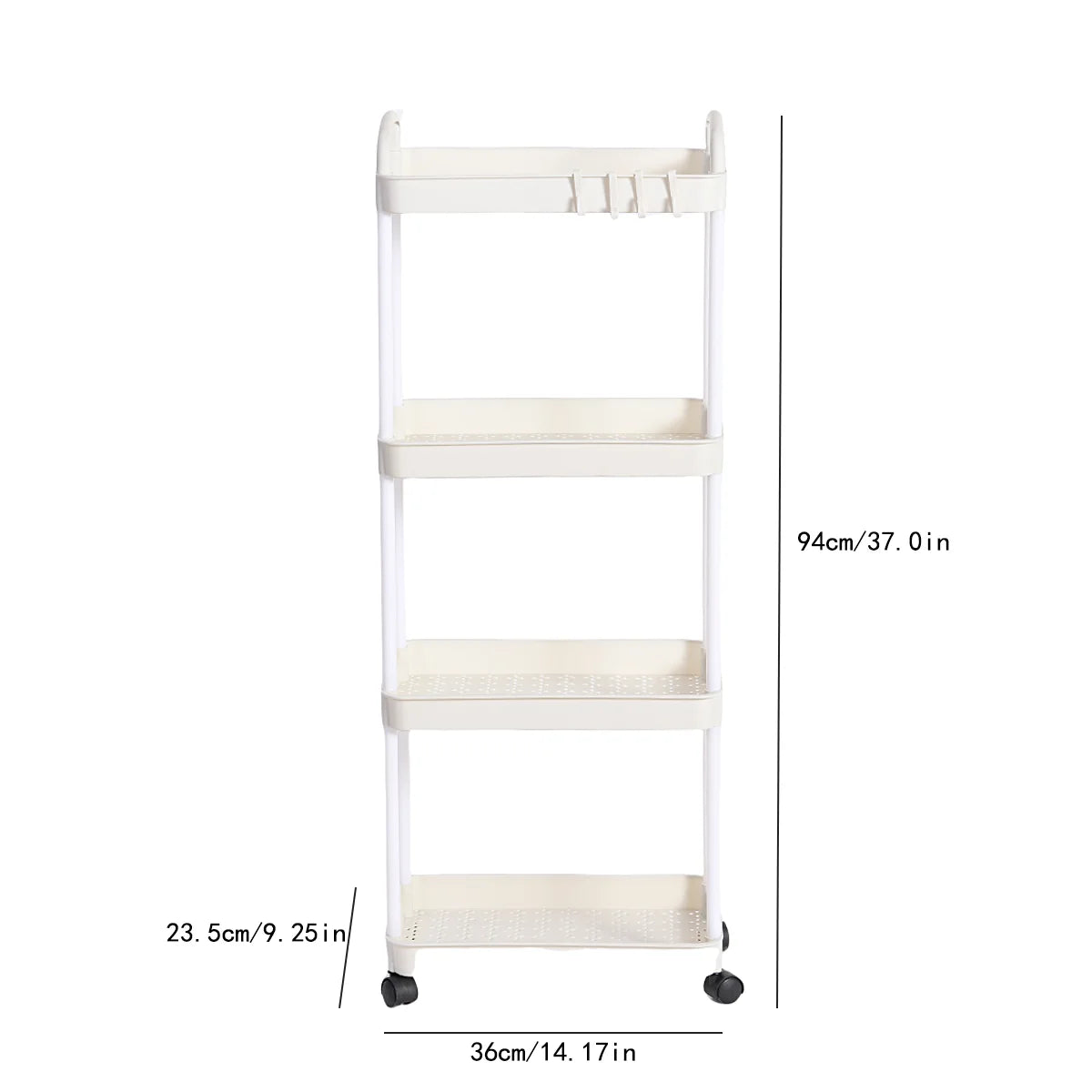 Household Multi-Layer Small Cart Storage Rack Floor to Floor Kitchen Bedroom Bathroom Storage Rack Storage Rack with Wheels
