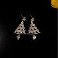 Fashion Christmas Tree Zircon Crystal Star Silver Color Earrings Stud Dangle Xmas Jewelry Women Party Gift