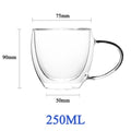 1-6PCS 80-450ML Heat Resistant Double Wall Tea Glass Cup Beer Coffee Handmade Creative Cold Beverage Transparent Drinkware Set