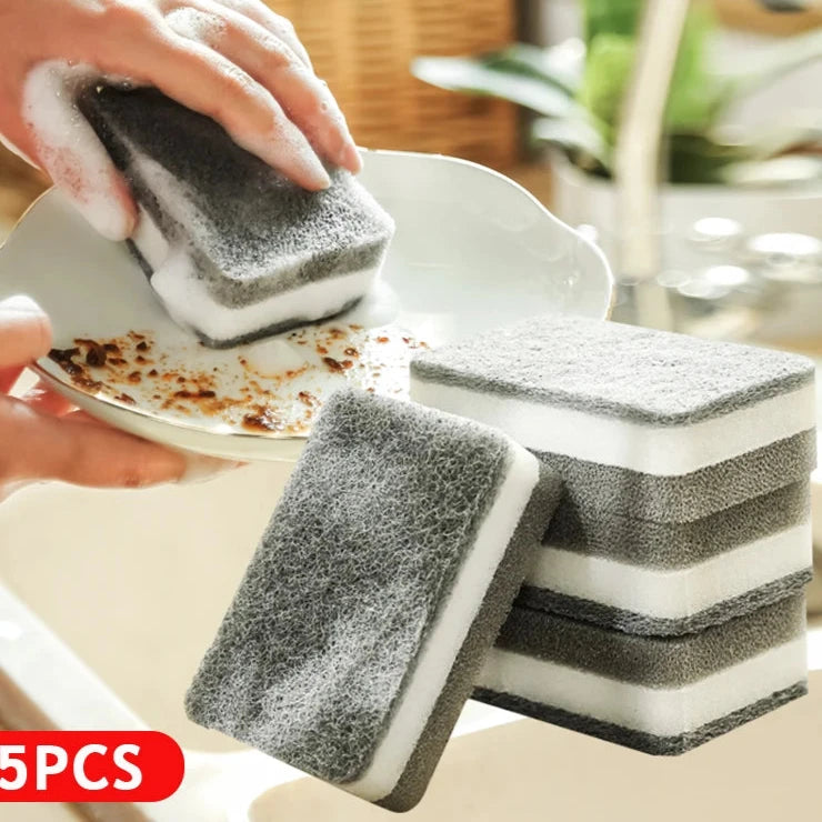 5Pcs Cleaning Sponge Wholesale High Density Upgrade Thickened Grey Dishwashing Sponge Kitchen Supplies Cleaning Tools