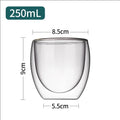 Double Bottom Wall Glass Coffee Cup Whiskey Tea Thermal Heat Resistant Cocktail Vodka Shot Wine Mug Drinkware Tumbler Set