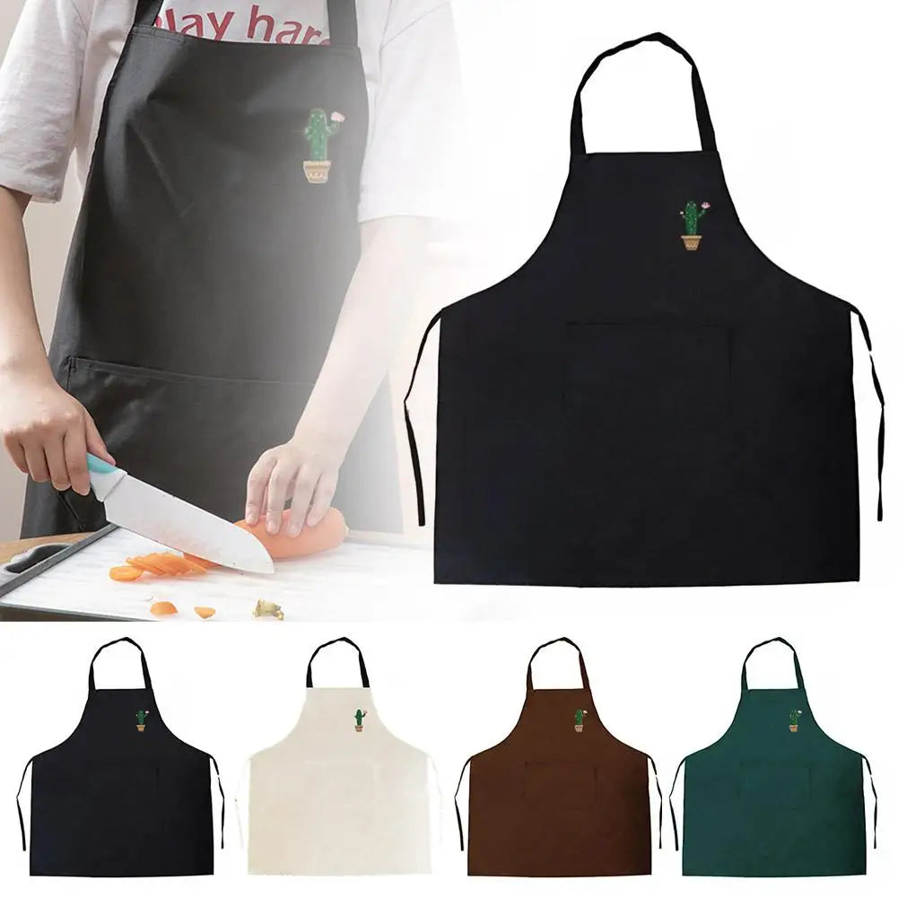 Kitchen Oil Resistant Aprons Cute Cartoon Korean Style Home Oil-Proof Women Cactus Rainbow Men Waterproof Kitchen Apron R3D5