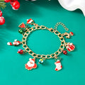 Fashion Christmas Chain Bracelet for Women Sweet Christmas Tree Snowflake Santa Claus Bell Bracelet Xmas Holiday Party Jewelry