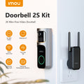 Video Doorbell 2S Set 5000Mah Rechargeable Battery 30°Pan Lens Human Detection Two-Way Talk Waterproof 100% Wire-Free Chime