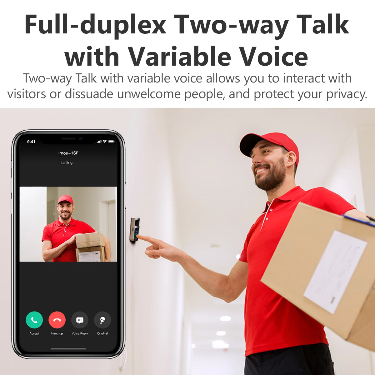 Video Doorbell 2S Set 5000Mah Rechargeable Battery 30°Pan Lens Human Detection Two-Way Talk Waterproof 100% Wire-Free Chime