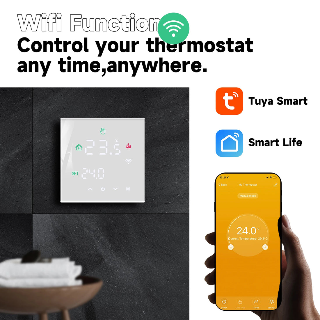 Tuya Thermostat Wifi Gas Boiler Warm Floor Heating Temperature Controller Smart Thermoregulator Work with Alice Google Home