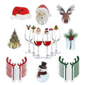 10/20/30PCS Christmas Cup Card Santa Hat Wine Glass Decor Ornaments Navidad Noel New Year Gift Christmas Decorations