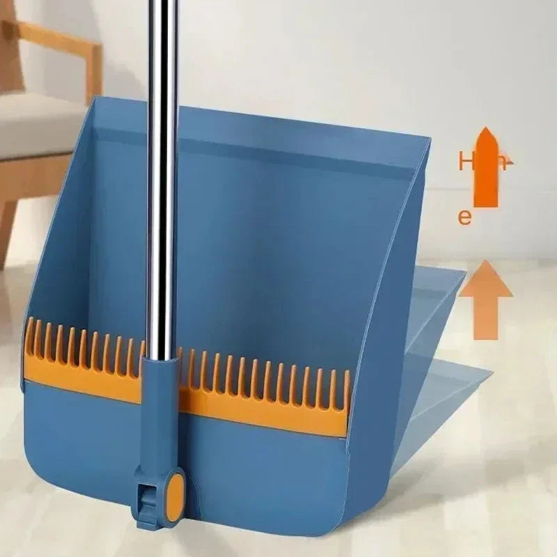 Household Folding Broom Broom Dustpan Set Soft Brush Whisk Broom Strip Non-Stick Hair Sweeping Cleaning and Scraping