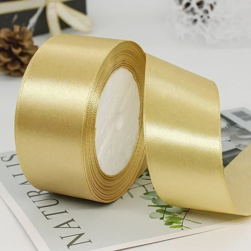 6/10/15/20/25/40/50Mm 25Yards/Roll Satin Ribbons for Wedding Christmas Party Decoration Handmade DIY Bow Craft Card Gift Wrap