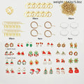 10/20/40Pcs New Christmas Set Cross Border Hot Selling Cartoon Dripping Oil Elk Santa Claus Christmas Tree Earrings for Women