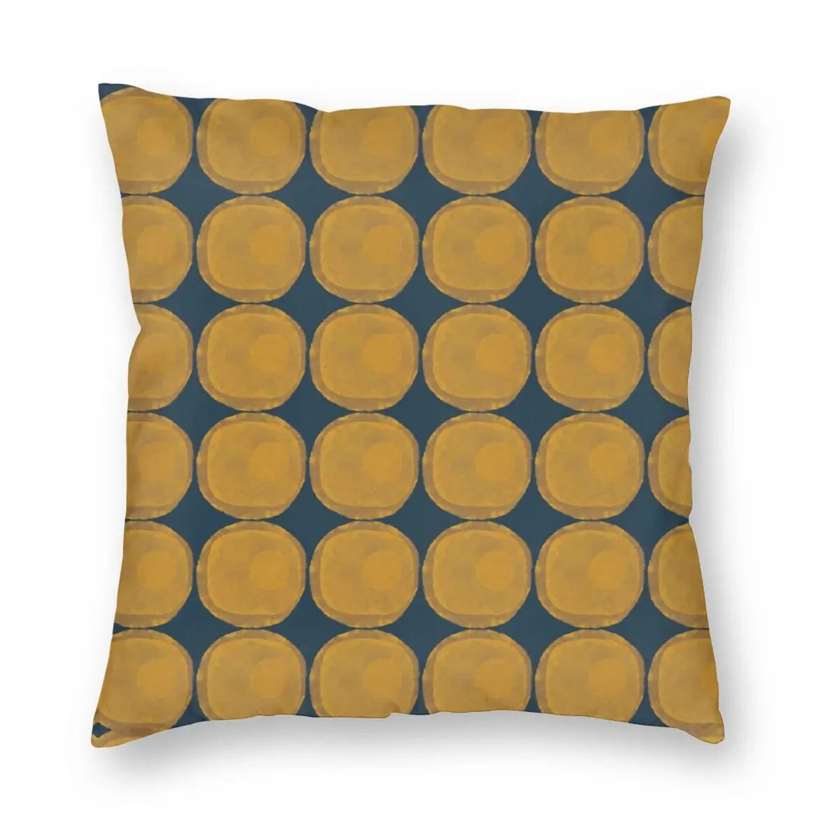 Nucleus Minimalist Organic Dot in Mustard Pillowcase Polyester Linen Velvet Creative Zip Decor Home Cushion Cover