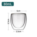 Double Bottom Wall Glass Coffee Cup Whiskey Tea Thermal Heat Resistant Cocktail Vodka Shot Wine Mug Drinkware Tumbler Set