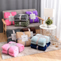 Winter Flannel Blankets for Beds Solid Coral Fleece Faux Fur Throw Coverlet Sofa Cover Bedspread Soft Fluffy Plaid Blankets