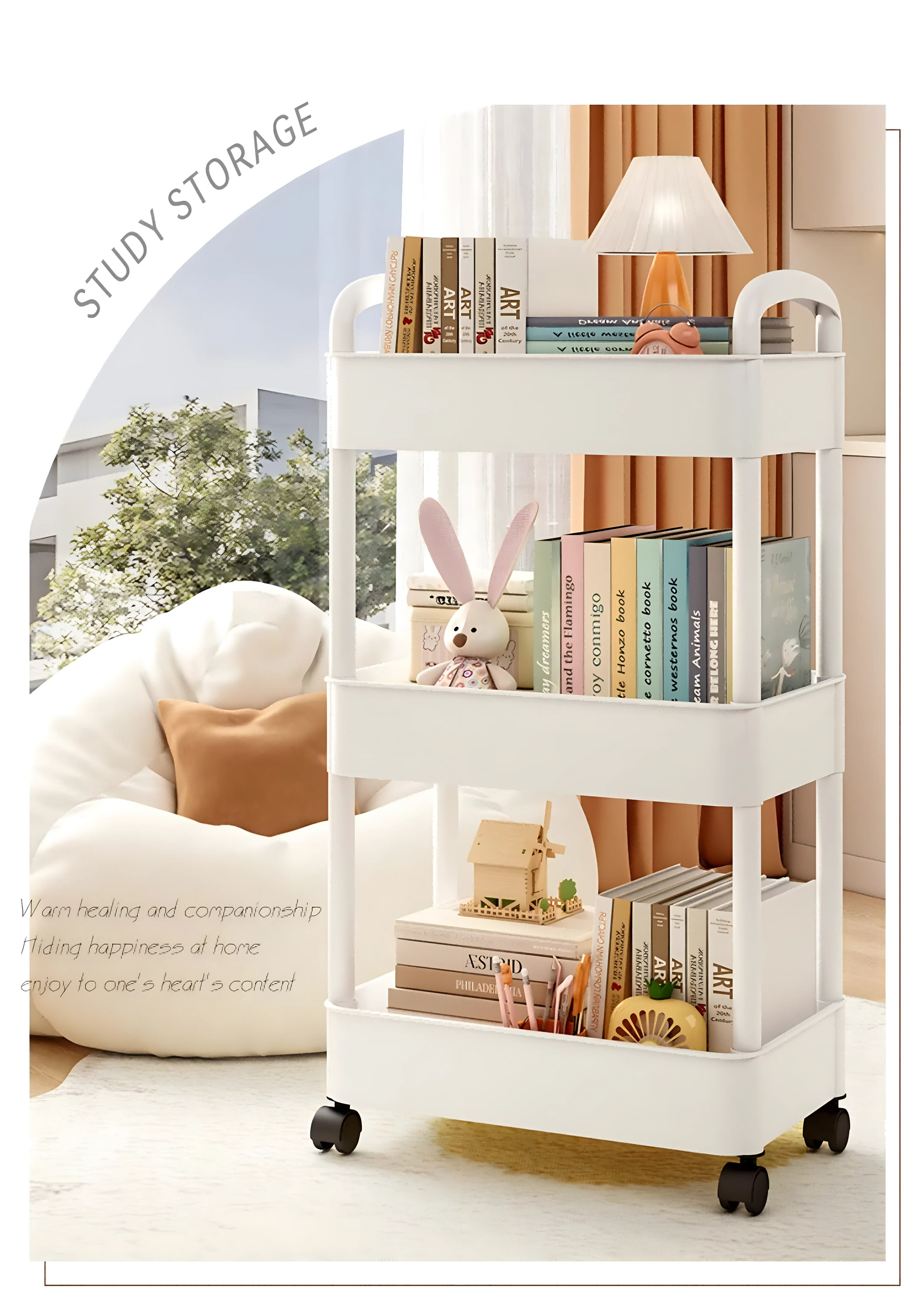 Mobile Storage Rack Trolley Bedroom Multi-Layer Storage Racks Organizer Household Kitchen Multifunctional Cart with Wheels Shelf