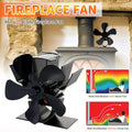 Mini Stove Fan Heat Powered Fireplace Fan Log Wood Burner Eco-Fan Quiet 5 Blade Fireplace Fan Home Winter Warm Heat Distribution