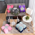 Winter Flannel Blankets for Beds Solid Coral Fleece Faux Fur Throw Coverlet Sofa Cover Bedspread Soft Fluffy Plaid Blankets