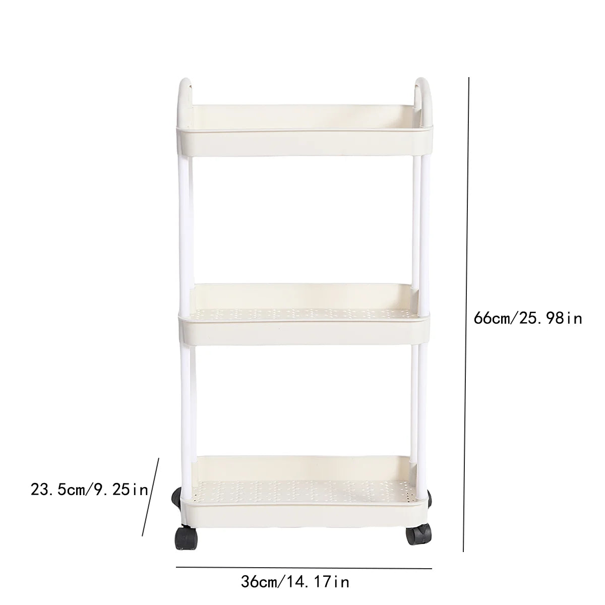 Household Multi-Layer Small Cart Storage Rack Floor to Floor Kitchen Bedroom Bathroom Storage Rack Storage Rack with Wheels