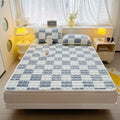 Warm Mattress Topper Quilted Bed Mat Cover Velvet Bed Linen Plaid Mattress Protection Pad Матрасы Для Кровати (No Pillowcase)