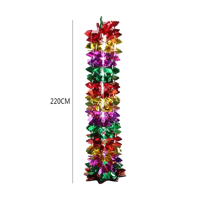 Colorful Christmas Tree Tinsel Garland Ribbon Bar Shiny Tops Christmas Tree Hanging Ornaments Wedding Party Decoration