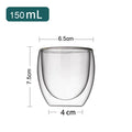 Double Bottom Wall Glass Coffee Cup Whiskey Tea Thermal Heat Resistant Cocktail Vodka Shot Wine Mug Drinkware Tumbler Set