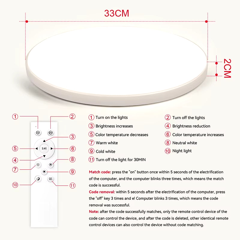 LED Ceiling Lamp Remote Control Ceiling Chandelier Modern Lustre Smart Dimmable Led Ceil Lighting Fixture for Living Room Home