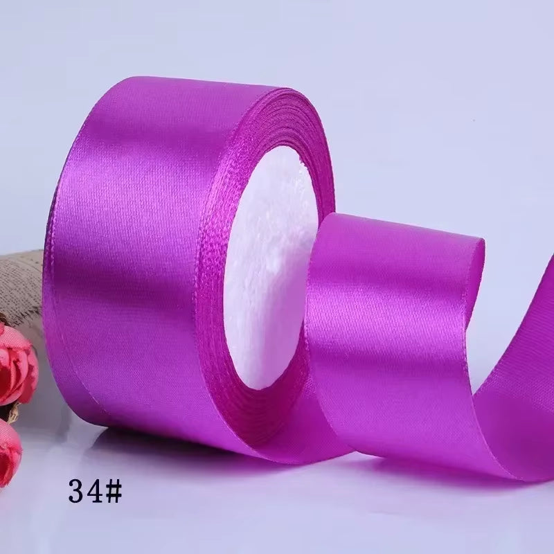 6/10/15/20/25/40/50Mm 25Yards/Roll Satin Ribbons for Wedding Christmas Party Decoration Handmade DIY Bow Craft Card Gift Wrap