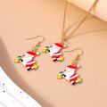 Fashion Christmas Necklace Earrings Jewelry Set for Women Christmas Tree Hat Deer Necklace Girls Party Festival Jewelry Gifts