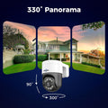 [300°Pan 90°Tilt+Human Tracking]  4K Poe PTZ Camera System,Nvr Security Camera System W/6Pcs 5MP Wired Security Camera Outdoor&Indoor,2-Way Audio,Waterproof,7/24 Record for Home Surveillance