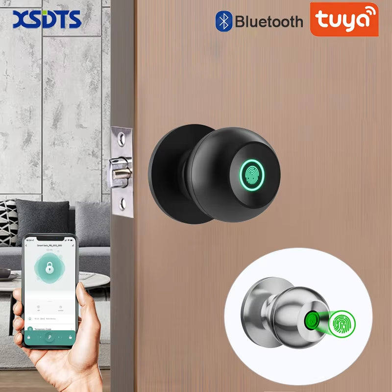 with Tuya Biometric Fingerprint Smart Door Lock Electronic Lock Keyless Security Door Entry Home House Apartment