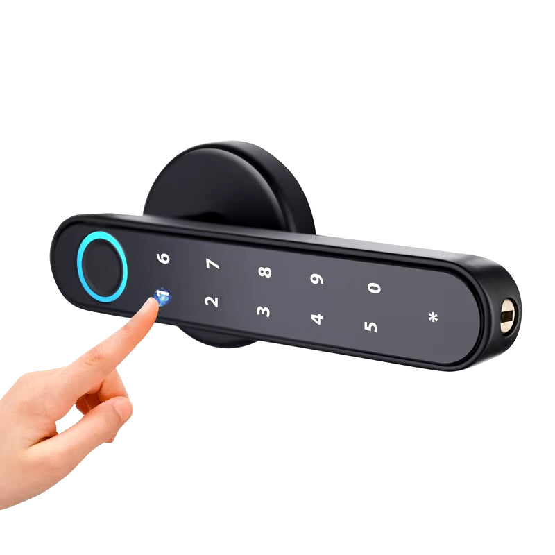 Tuya Smartlife APP Smart Fingerprint Password RFID Card Lock Dead Bolt with Key for Indoor Wooden Metal Door