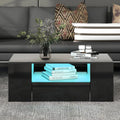 Modern High Gloss RGB LED Coffee Table with 4 Drawer Storage Organizer Sofa Side Table End Table Furniture for Living Room