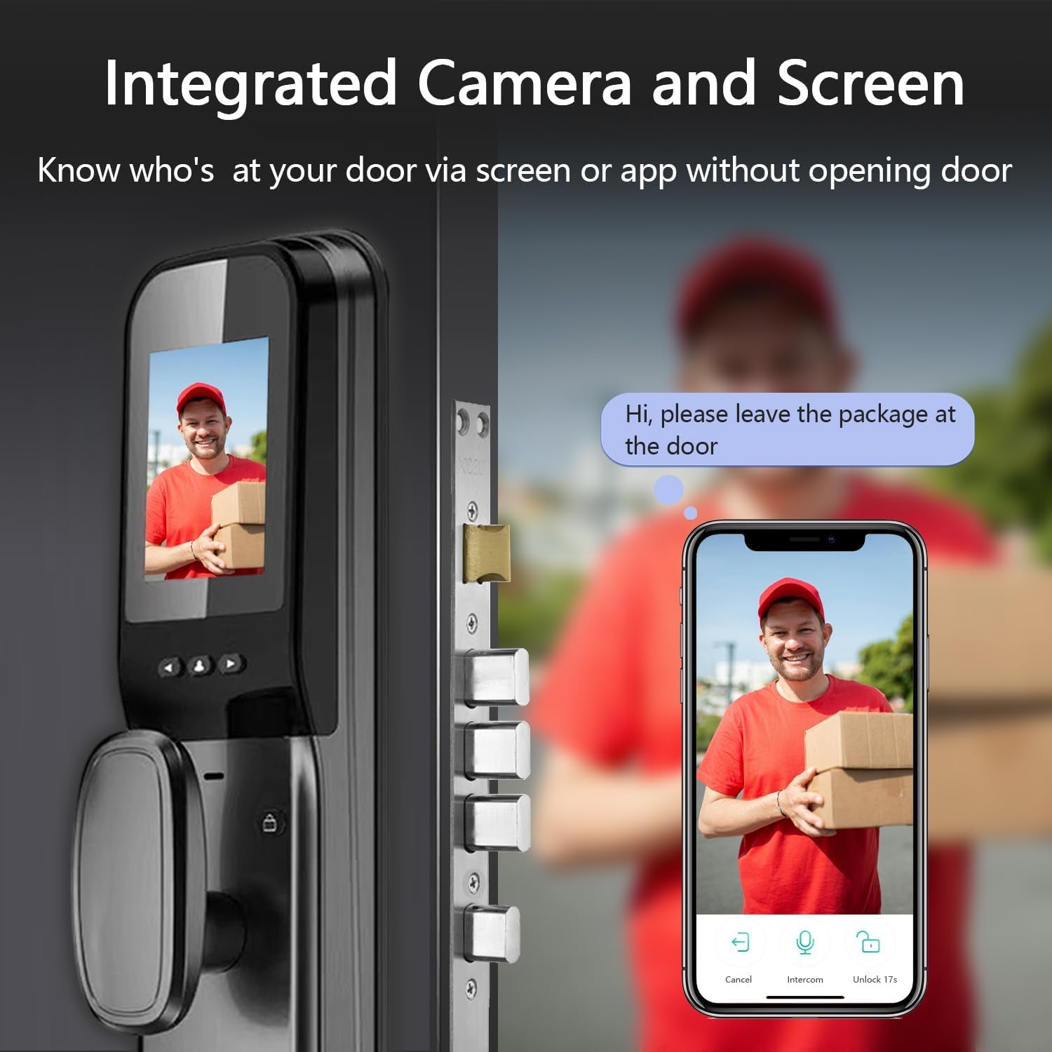 3D Face Recognition Smart Door Lock,Contactless Entry Smart Lock with Video Doorbell Camera,Wifi Digital Aluminum Face ID Fingerprint Smart Mortise Lock for Front Door