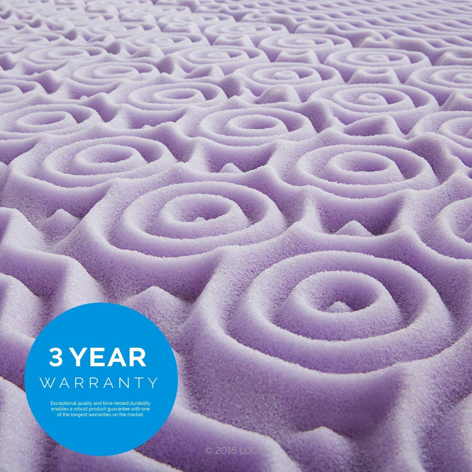 2 Inch 5 Zone Lavender Memory Foam Twin XL Mattress Topper