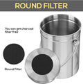 Compost Bin for Kitchen Countertop - 1.3 Gallon Compost Bucket for Kitchen with Lid - Includes 1 Spare Charcoal Filter (Silver)