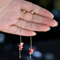 New Design Asymmetric Snowflake Christmas Boot Hat Drop Earrings for Women Moving Santa Claus Long Tassel Earring Party Jewelry