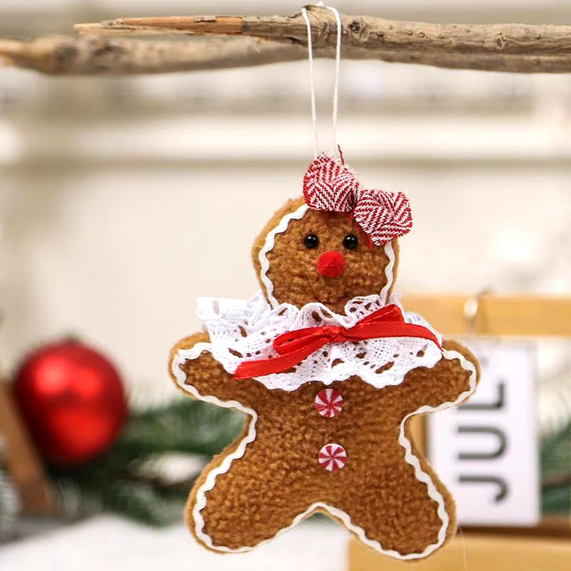 Gingerbread Man Christmas Decorations Cookies Doll Christmas Pendant Hangings Figurines Decoration Props for Christmas Tree