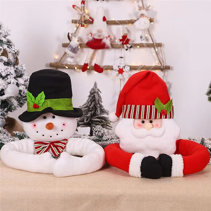 105Cm Cute Hugs the Tree Doll Santa Claus Snowman Christmas Tree Ornament Festive Decor Noel Atmosphere Cloth Xmas New Year 2022