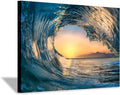 Ocean Wave Picture Wall Art: Tropical Seascape Sunset Canvas Prints for Office (36'' X 24'' X 1 Panel)