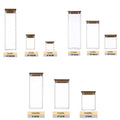 Squared Transparent Glass Food Storage Jar with Lid Tea Coffee Beans Container Snack Nuts Sealed Box Kitchen Organizer