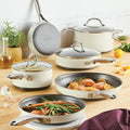 Achieve Hard Anodized Nonstick Cookware Pots and Pans Set, 9 Piece - Cream