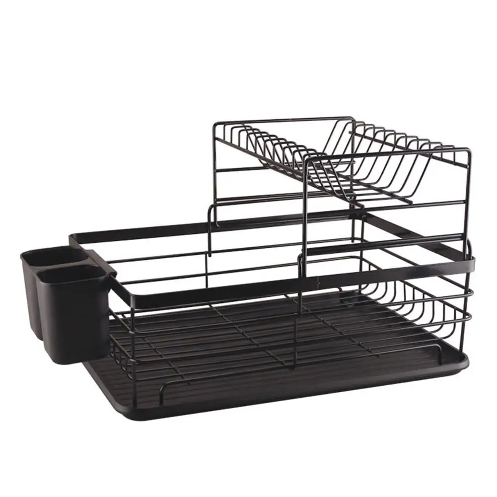 Dish Drying Rack Drainer Storage Rack 2 Layers Iron Tableware Organizer Kitchen Tools for Bowl Dishes Chopsticks