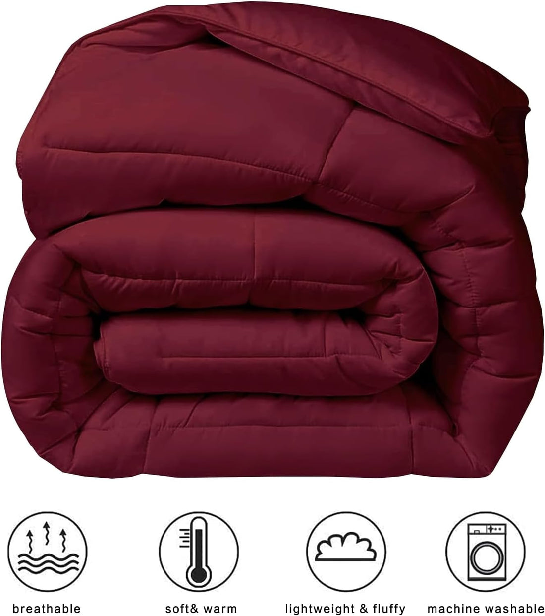 California King 2200 Series Comforter down Alternative Quilted Duvet Insert with Corner Tabs All-Season - Luxury Hotel Comforter - Breathable - Reversible - Machine Washable - Burgundy